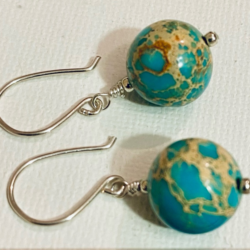 Artisan Turquoise and Sterling Silver Earrings